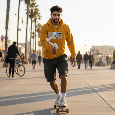 باورولوجي Magwave مثبت هاتف ذكي مغناطيسي ثلاثي المحاور – تثبيت احترافي وتحكم ذكي، لون أبيض