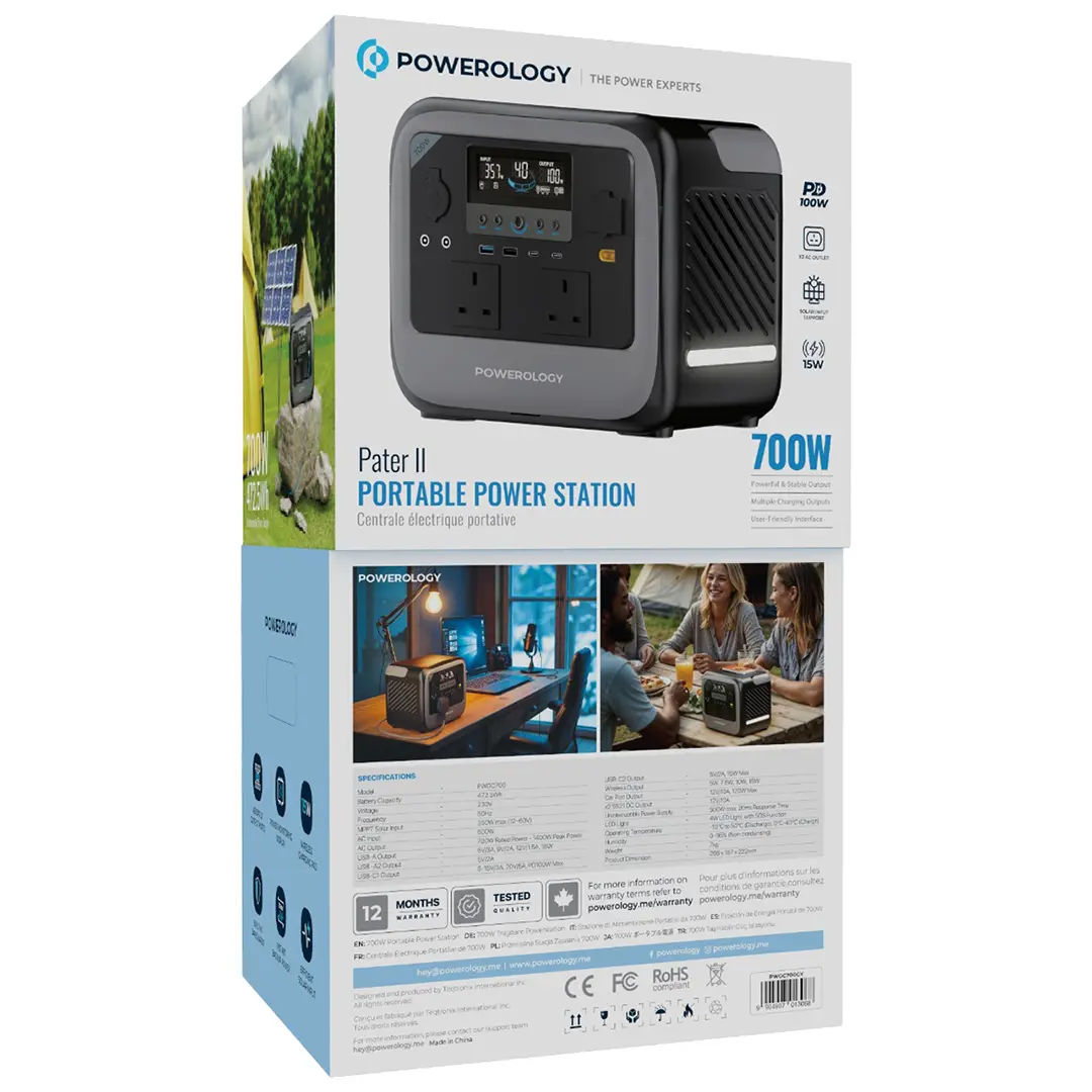 باورولوجي، محطة طاقة محمولة Pater II بقوة 700 واط – رمادي