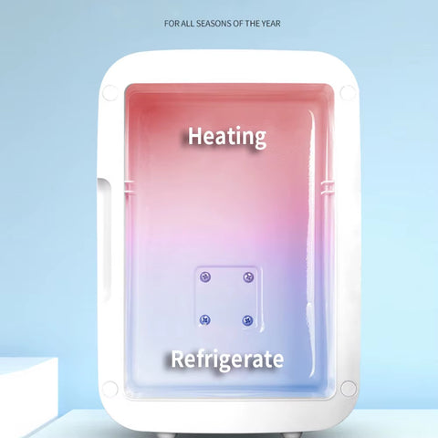 Premium 4L Portable Mini Fridge with HD Makeup Mirror & Touch-Control LED Light