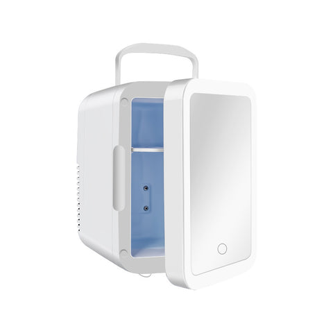 Premium 4L Portable Mini Fridge with HD Makeup Mirror & Touch-Control LED Light