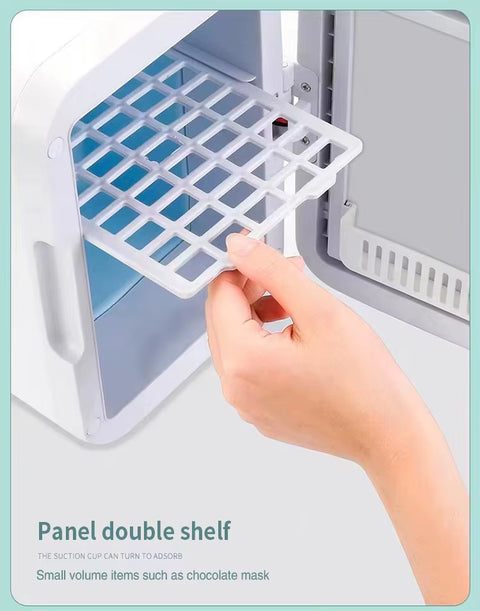 Premium 4L Portable Mini Fridge with HD Makeup Mirror & Touch-Control LED Light