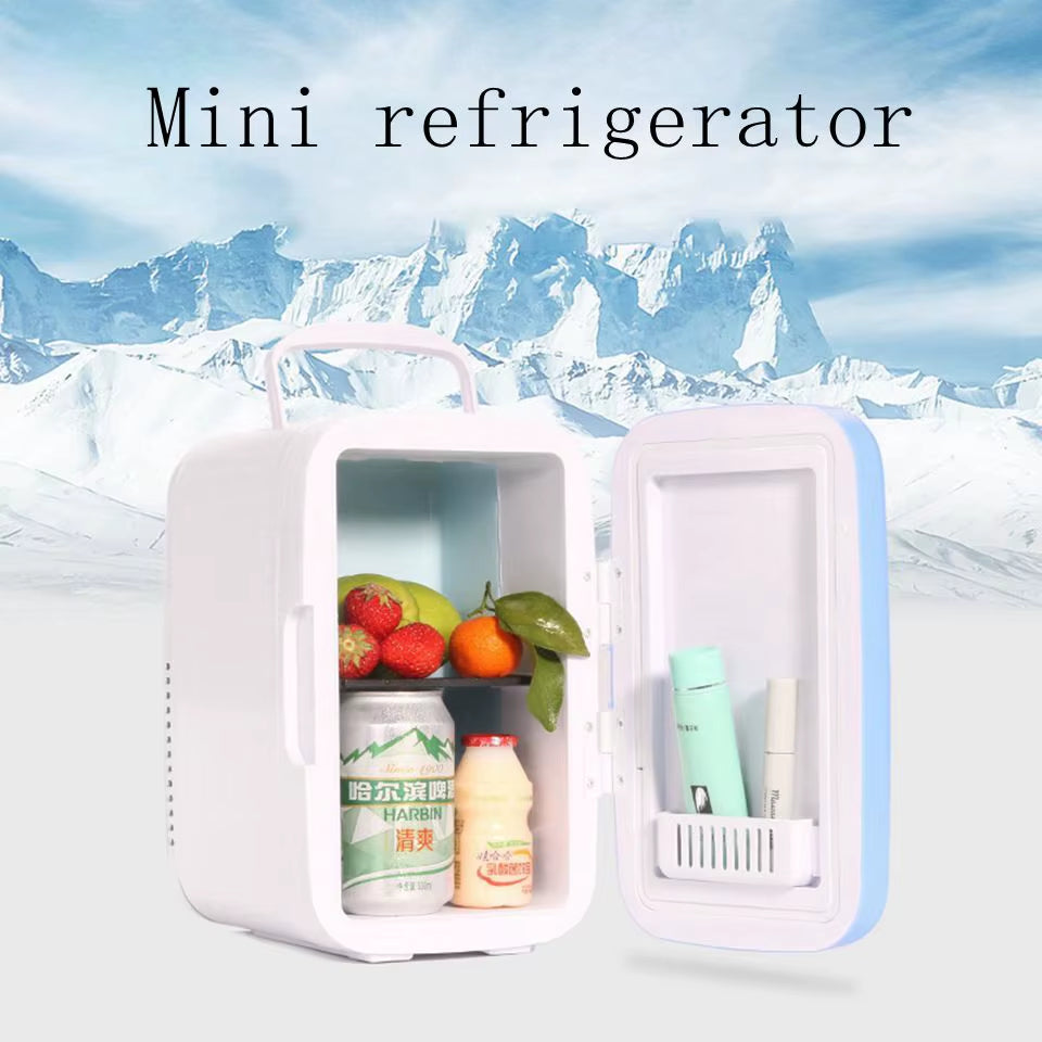 Premium 4L Portable Mini Fridge with HD Makeup Mirror & Touch-Control LED Light