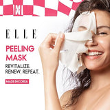 Korean ELLE Youth Boosting Peeling Mask – Anti-Aging, Hydrating & Brightening Face Mask – Packed with Peptides, Niacinamide, Lactic Acid and Hyaluronic Acid for Radiant, Youthful Skin- 4 Packs