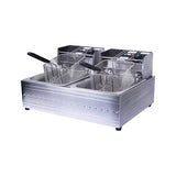 RAF High-Power Rapid-Heating Dual-Basket Deep Fryer 5000W – 5.5L + 5.5L Stainless Steel