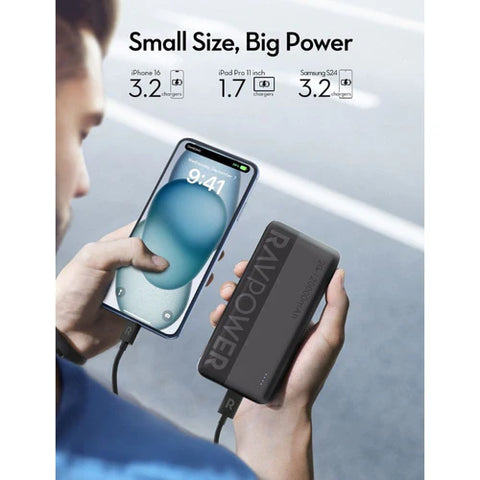 RAVPOWER PD3.0 20W 3 Ports Power Bank (20000mAh) - PB1235