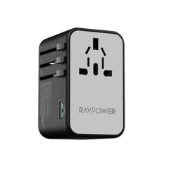 محول RAVPower RP-PC1077 GaN100W العالمي 5 في 1 