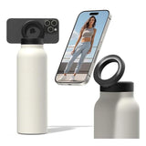 رينجو زجاجة مياه، 1 لتر/32 أونصة، غطاء لولبي ماج سيف، حلقة معززة ماج سيف، أبيض