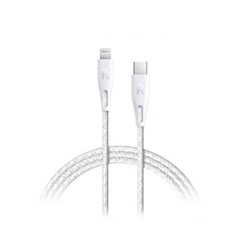 كابل RAVPower Type-C إلى Lightning بطول 2 متر من النايلون باللون الأبيض