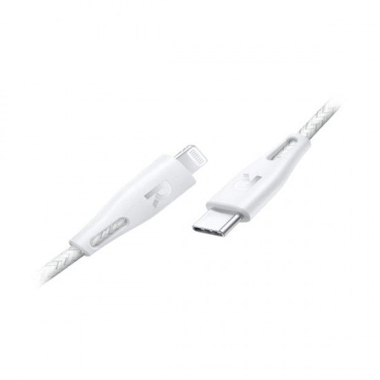 كابل RAVPower Type-C إلى Lightning بطول 2 متر من النايلون باللون الأبيض