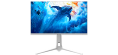 شاشة ألعاب مسطحة من Sades RS-Dolphin SA-F01U27، مقاس 27 بوصة، وضع مزدوج: UHD (4K) 3840x2160 160 هرتز / FHD 320 هرتز، 0.5 مللي ثانية، HDMI 2.1، IPS - أبيض
