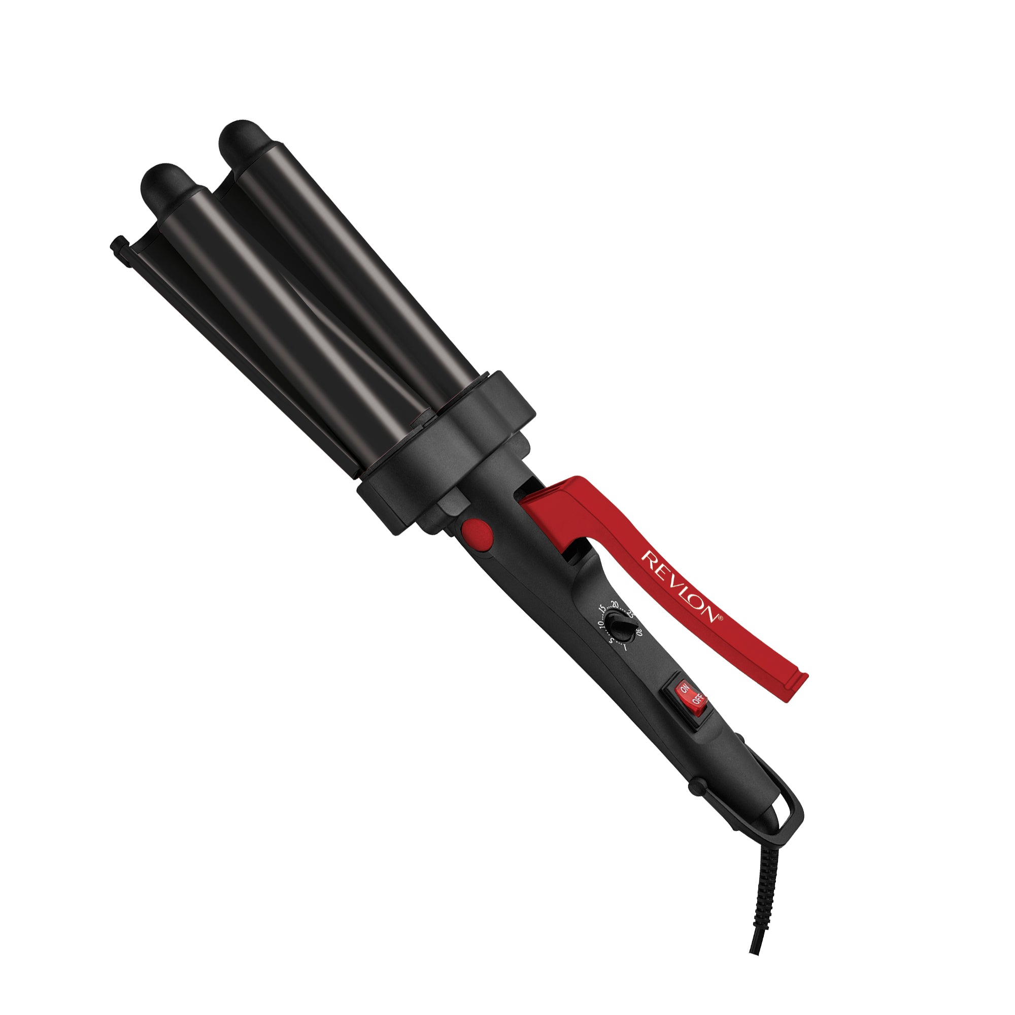 Revlon, Wave Master Jumbo Waver – 3-Pong Ceramic Barrel, Tourmaline Coating, Adjustable Heat – Beachy Waves Made Easy