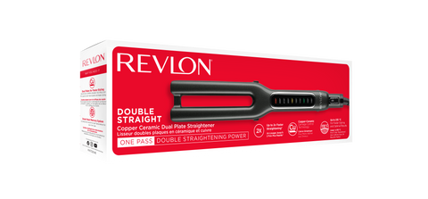 Revlon, Double Straight Copper Ceramic Dual Plate Hair Straightener – 235°C, One-Pass Styling