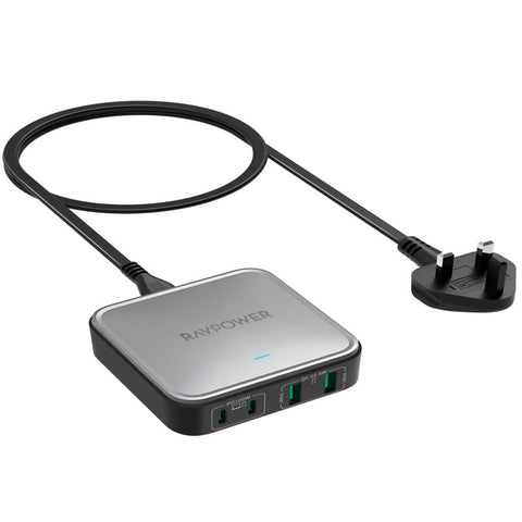 Ravpower RP-PC1042, 4-port Portable Desktop Charger, 100W, - Black