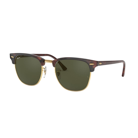 Ray-Ban RB3016F W0366-55 Clubmaster A Fit Mock Tortoise On Gold / Green Classic G-15 Lenses