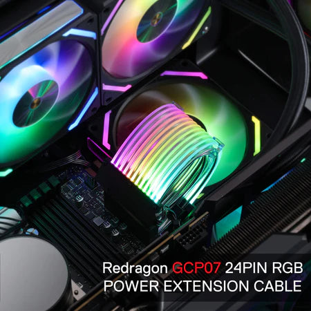 Redragon GCP06, 24-PIN ARGB Lighting Power Extension Cable - Black