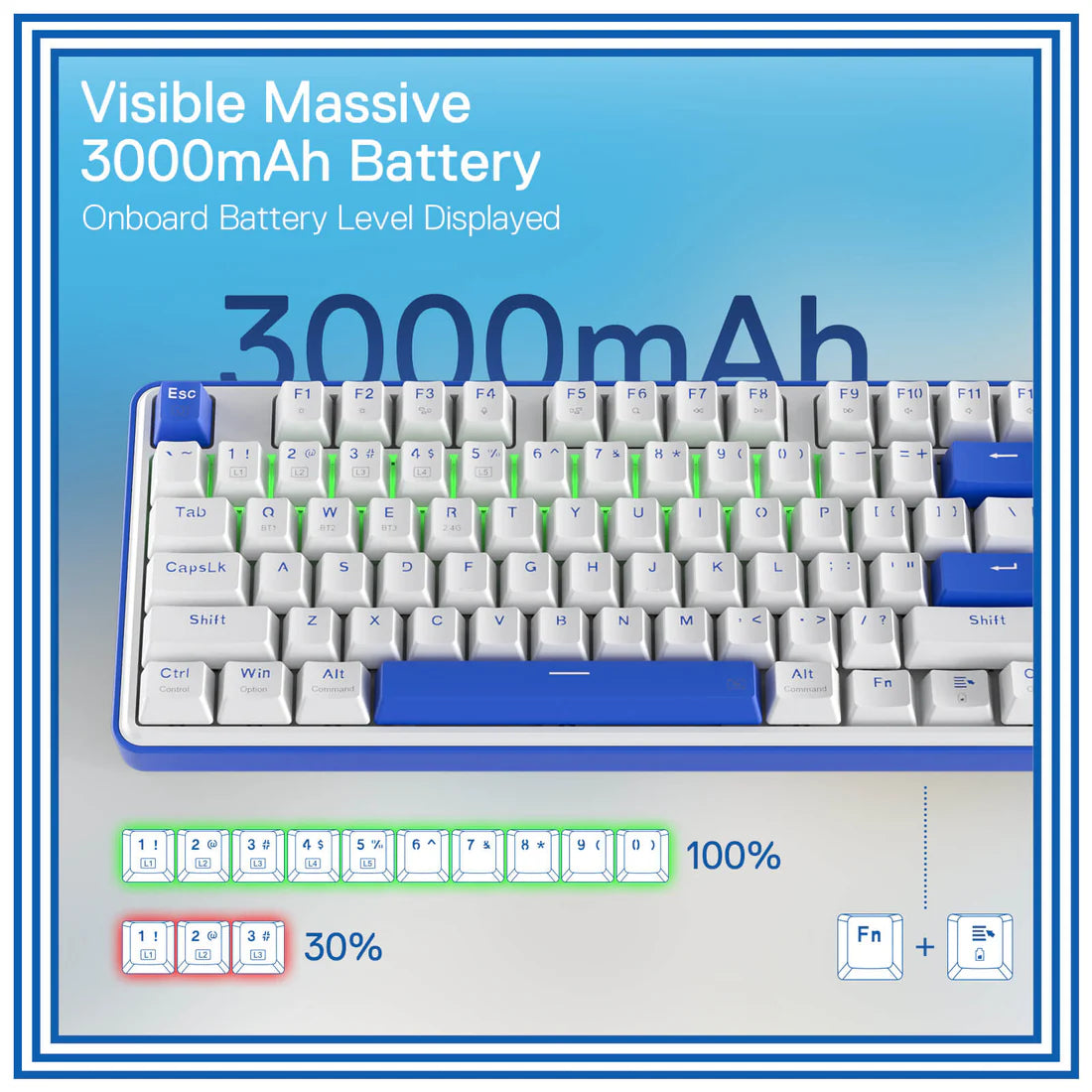 ريدراجون فاي K685 برو، لوحة مفاتيح ميكانيكية للألعاب، 104 مفتاح، 3 أوضاع، 100% لاسلكية، غاسكيت RGB، مفاتيح خطية حمراء