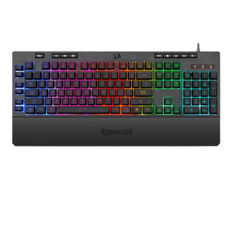 Redragon K512, Shiva RGB Backlit Membrane Wired Gaming Keyboard with Multimedia Keys