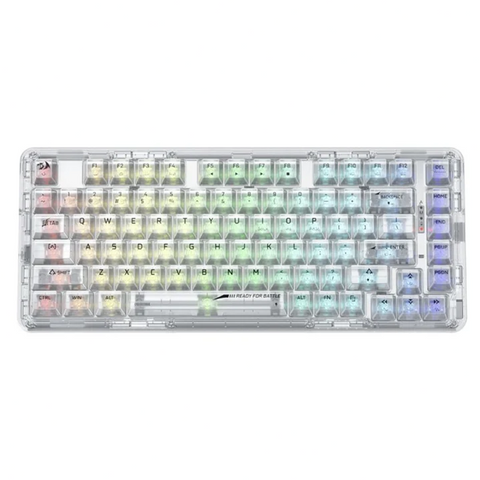 Redragon K649, ELF PRO 78% 3-Mode RGB Mechanical Keyboard - Transparent