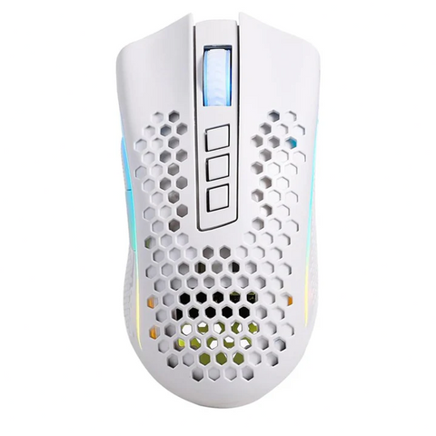 Redragon M808, KS Storm Pro Dual Mode Wired & Wireless RGB Gaming Mouse - White