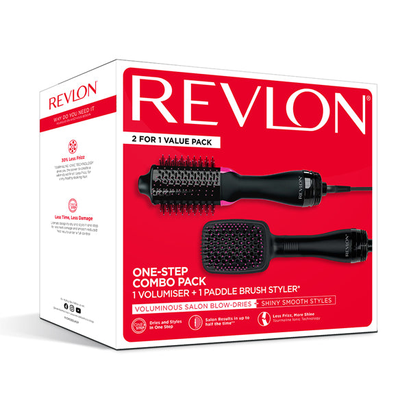 Revlon, One-Step Combo Pack 2 For 1 – Volumiser + Paddle brush styler