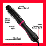 Revlon, One-Step Style Booster Round Brush Dryer & Styler – 38mm Ceramic Barrel, Ionic Technology, Fast Blow-Dry & Styling