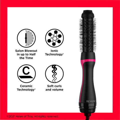 Revlon, One-Step Style Booster Round Brush Dryer & Styler – 38mm Ceramic Barrel, Ionic Technology, Fast Blow-Dry & Styling