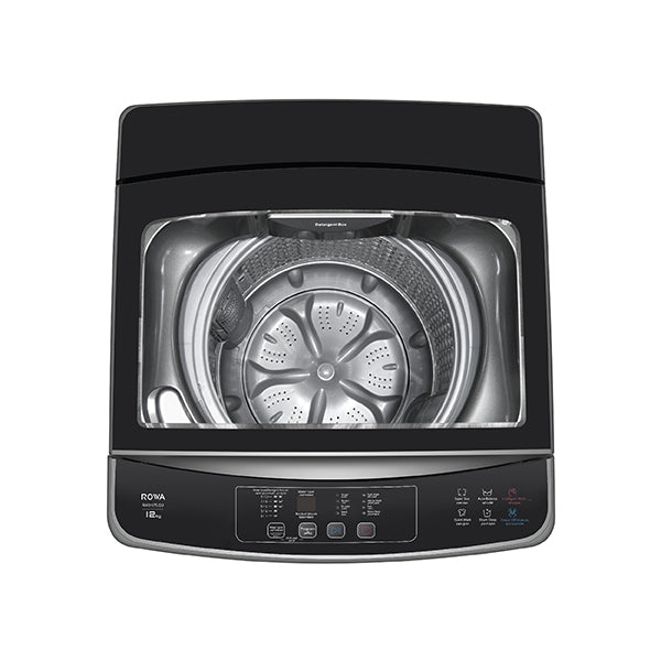 Rowa 12kg Top Load Washing Machine with LED Display & Glass Lid - Silver Grey (RW312TLGU)