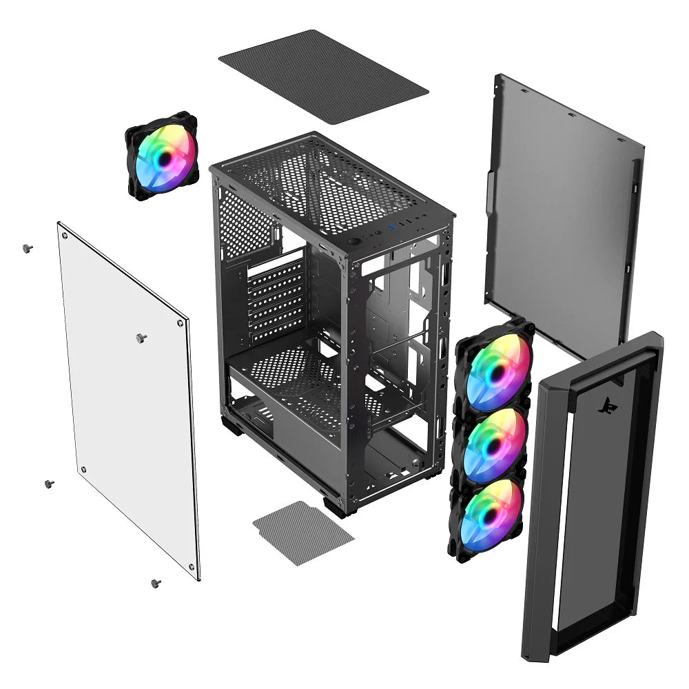 تجميعة كمبيوتر ألعاب قيمنق (Intel Core i5-14400F, RTX 5060 8GB) – رام 16 جيجابايت DDR5، هارد 500 جيجابايت SSD، مع نظام Windows 11 Pro