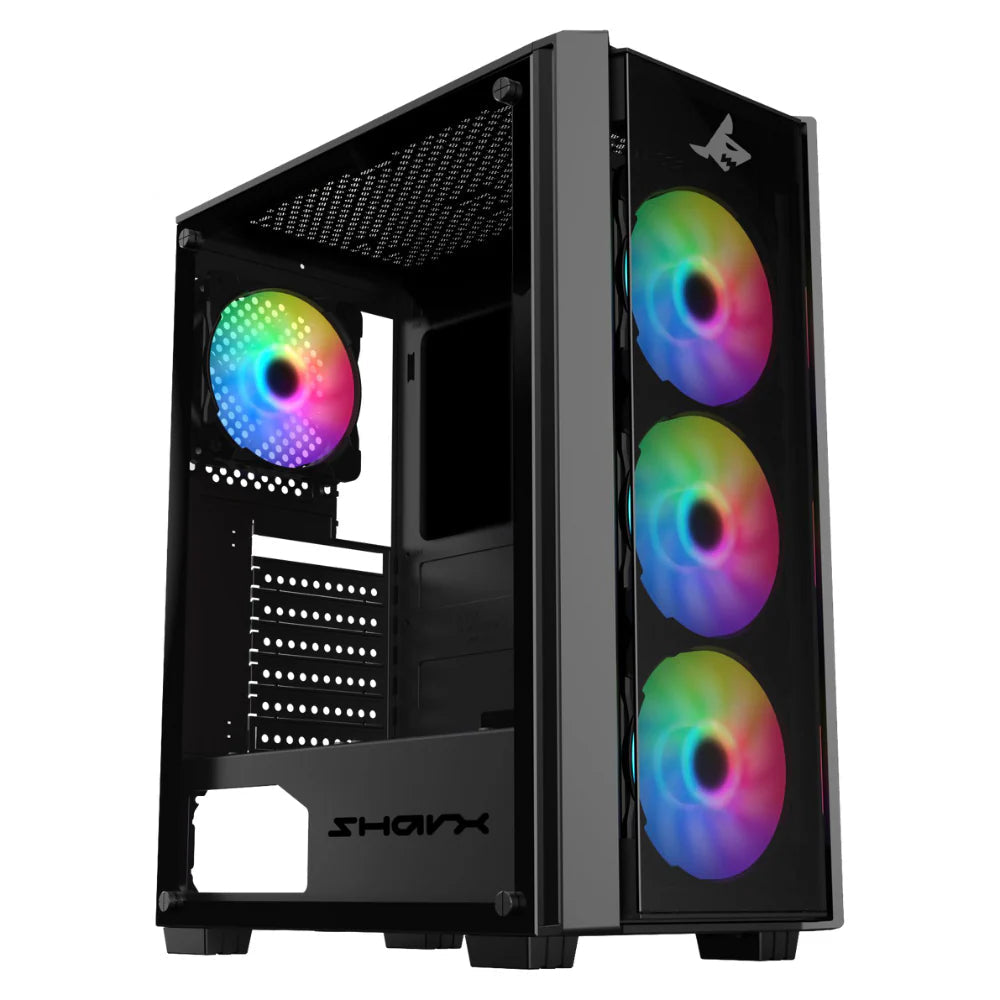 جهاز كمبيوتر ألعاب بمعالج AMD رايزن 5 9600X، بطاقة رسومات RTX 5060، وذاكرة DDR5 رام بسعة 16GB