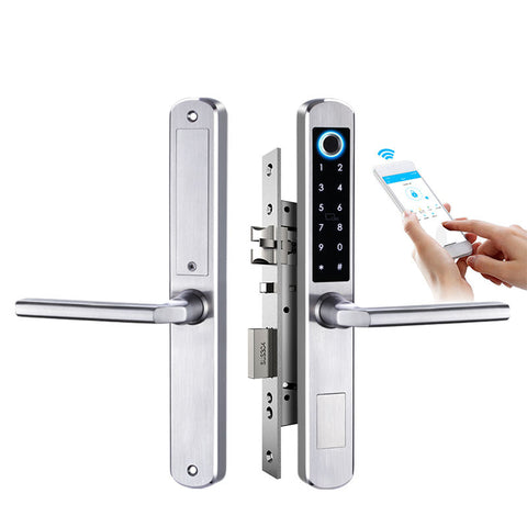 غوبيتا، قفل ذكي TTLock بمعيار IP65 للأبواب الألومنيوم مع بصمة الإصبع وبطاقة والتحكم عبر تطبيق Wi-Fi