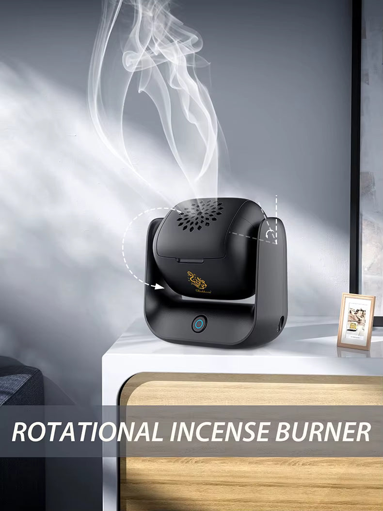 Rechargeable Electric Bukhoor Burner with Rotating Head & Auto Shut-Off