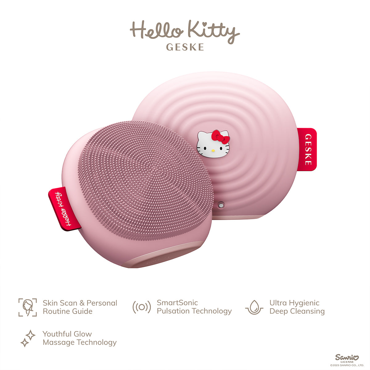Sonic Facial Brush Hello Kitty - 4 in 1-PINK