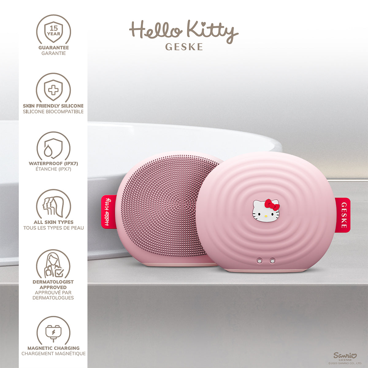 Sonic Facial Brush Hello Kitty - 4 in 1-PINK
