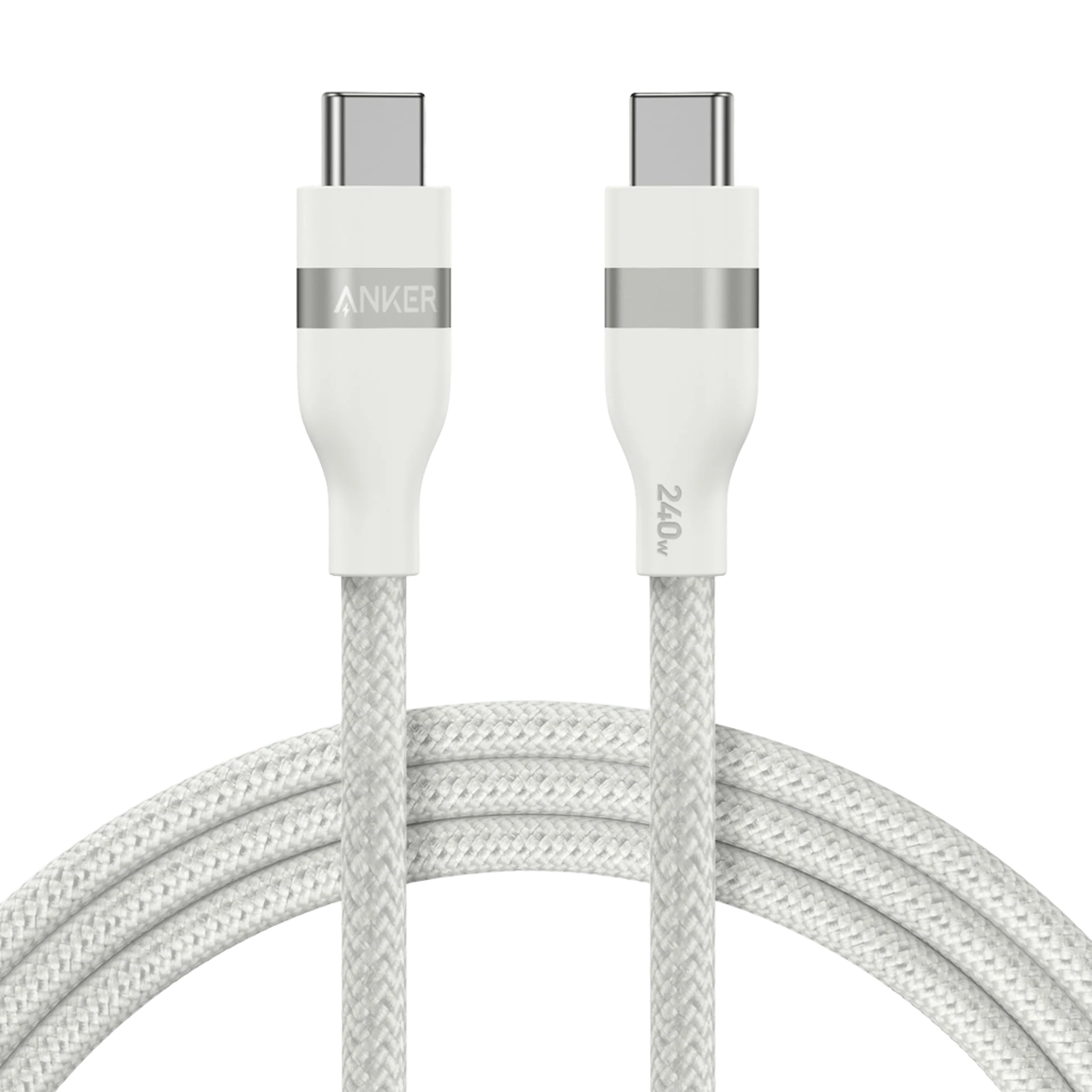 أنكر 1.8م/6قدم، USB-C إلى USB-C 240 واط، معاد تدويره ومضفر، شحن سريع ومتين