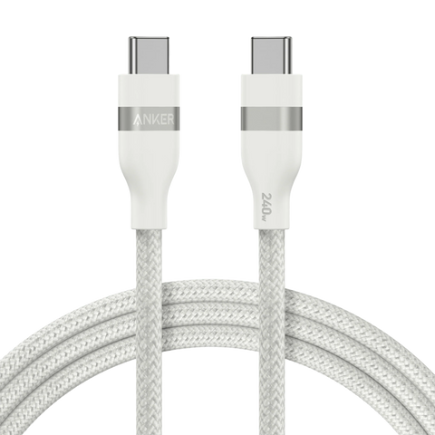 أنكر 1.8م/6قدم، USB-C إلى USB-C 240 واط، معاد تدويره ومضفر، شحن سريع ومتين