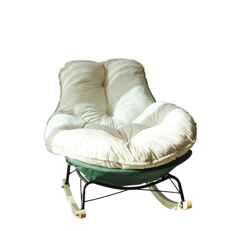 SOMA Nest Rocker Chair – Beige/Green (85 x 62 x 55 cm)
