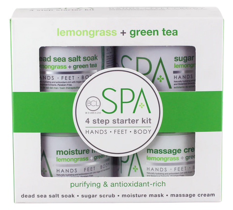 BCL spa lemongrass & green tea starter kit skin care unisex 4pcs