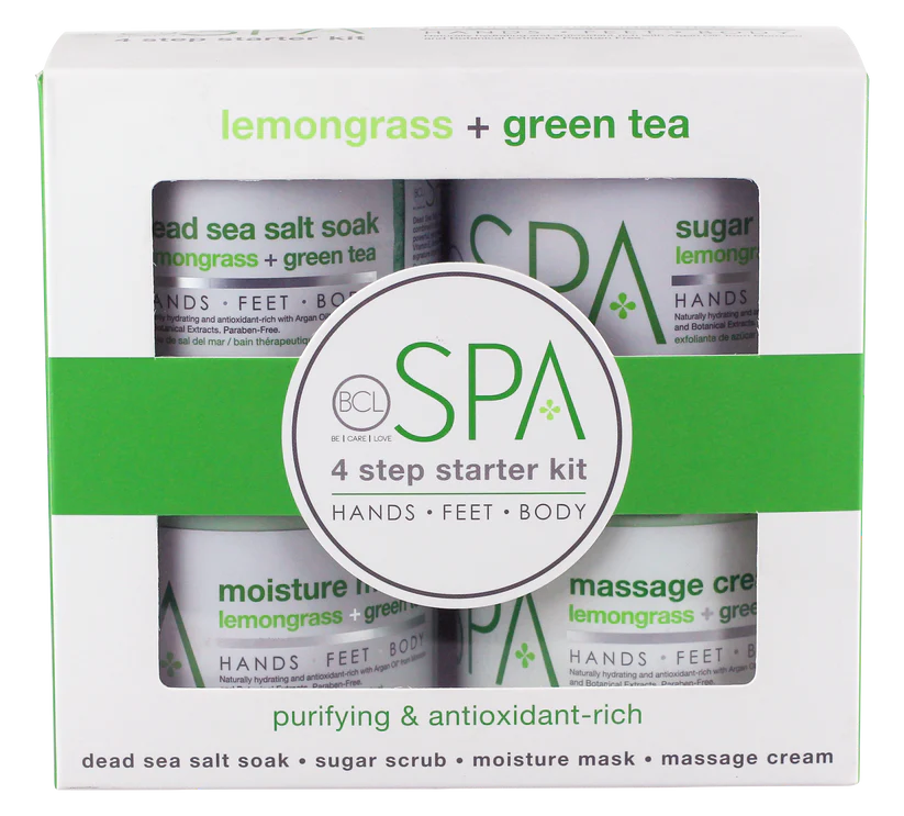 BCL SPA LEMONGRASS & GREEN TEA STARTER KIT SKIN CARE UNISEX 4PCS
