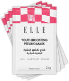 Korean ELLE Youth Boosting Peeling Mask – Anti-Aging, Hydrating & Brightening Face Mask – Packed with Peptides, Niacinamide, Lactic Acid and Hyaluronic Acid for Radiant, Youthful Skin- 4 Packs