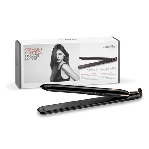 Babyliss Straightener 25Mm Ptc 3Temps Black Upto 230C Titanium Ceramic Heat Mat