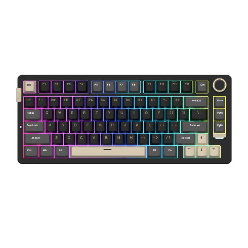 Sades Phantom Wolf 75 Ultra Compact 75% Tri Mode connection Mechanical Keyboard With Premium Aluminum Knob - Black