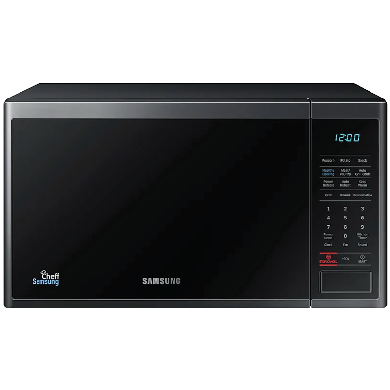 Samsung, 32L Microwave Oven Grill, 900W with Ceramic Enamel, LED Display & Healthy Cooking – Black
