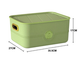 Large Plastic Storage Box with Lid & Built-In Handles (35 x 26.5 x 16 cm)
