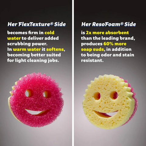 Scrub Mommy Dual Sided Sponge with Soft Absorbent and Scratch Free Scrubbing Sides 3 Count