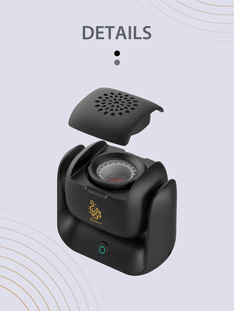 Rechargeable Electric Bukhoor Burner with Rotating Head & Auto Shut-Off