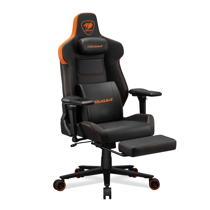 Cougar Gaming Chair Armor Evo M, Breathable Premium PVC Leather, 5D Adjustment - Black  / Orange