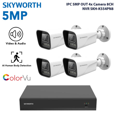 Skyworth IPC KIT 5MP OUT 4x Camera 8CH NVR