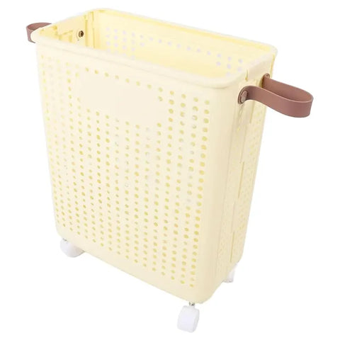 • Khamsan 55L Large Rolling Laundry Basket, Foldable with Handle