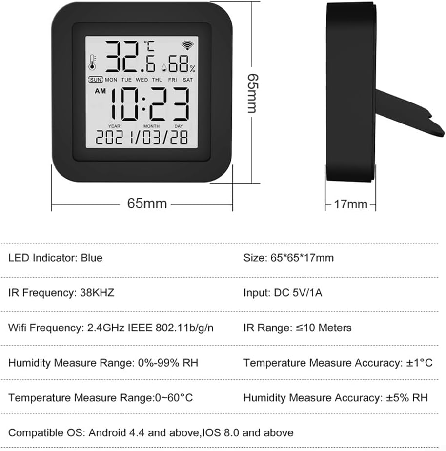 Gopeta, WiFi IR Remote Control with Temperature & Humidity Sensor + LED Display