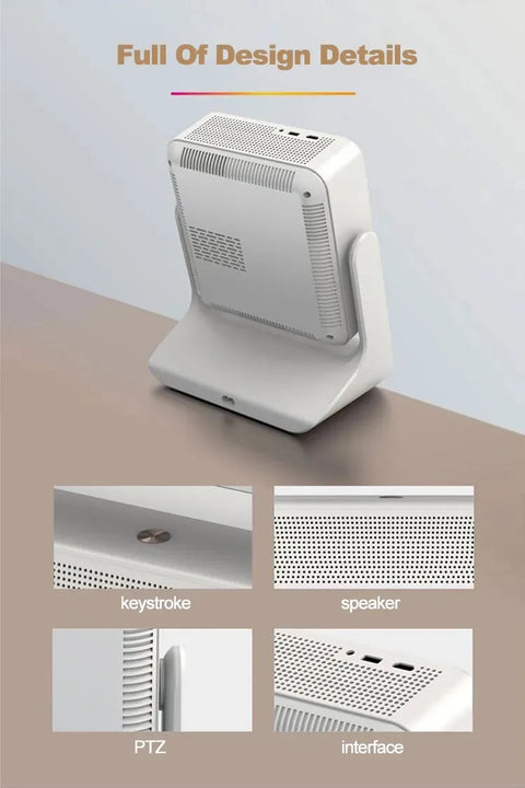 Smart Touch Screen Projector with WiFi 6, Bluetooth 5.0, Native 1080P HD, Auto Focus & Dual 5W Speakers - Portable Home Theater